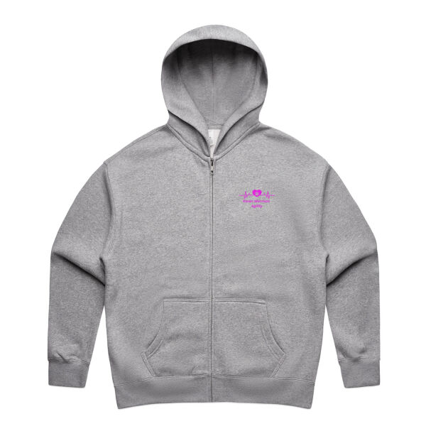 Pink Logo Front  - AS Colour Womens Relax Zip Hoodie Thumbnail