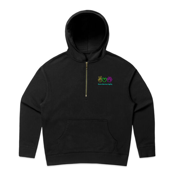 Rainbow Heart_Not Going Fast Enough Quote - AS Colour Womens Relax Half Zip Hood Thumbnail
